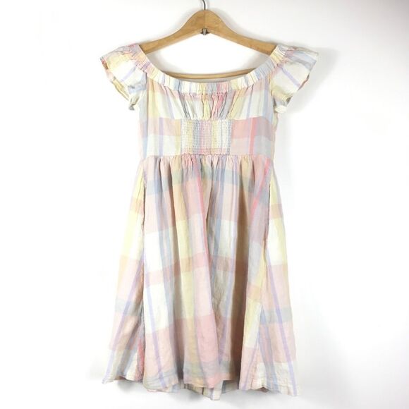 UO Amelie Off-The-Shoulder Button-Down Dress - Picture 3 of 8